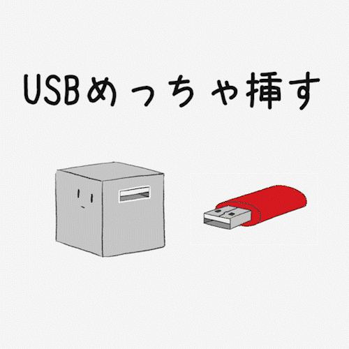 USBめっちゃ挿す
