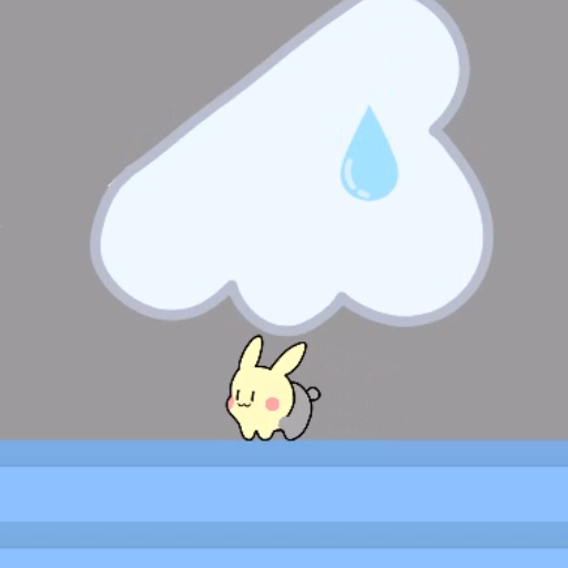 おとさずよけろ！#3 雲と雨【毎日オカメうさぎ】