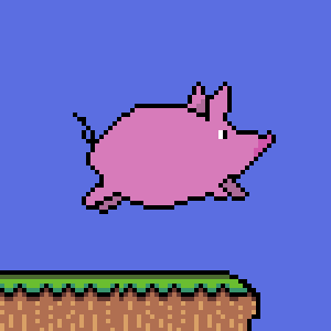 さつまいもにしか見えない豚がギリギリ崖でターンしてジャンプするゲーム