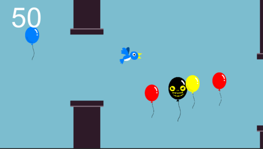 FlappyBlueBirdPeckingBallons