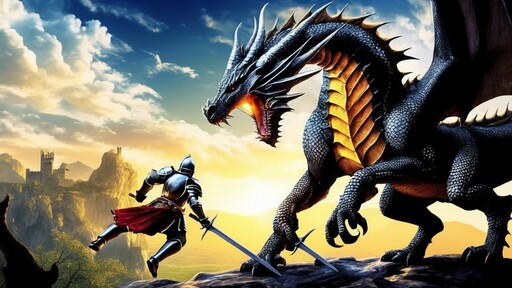 Knight's Clash Battle Against the Dragon